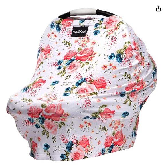 Milk Snob 5-in-1 Nursing Cover, Carseat Cover, Shopping Cart Cover, Floral - Picture 1 of 5